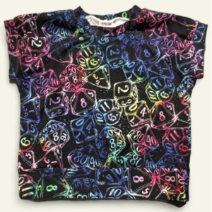 Hollow Rainbow Dice Black Background Shirt Size 10