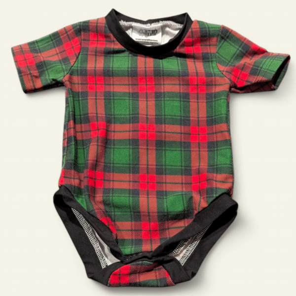 Christmas Plaid Bodysuit Newborn/0000